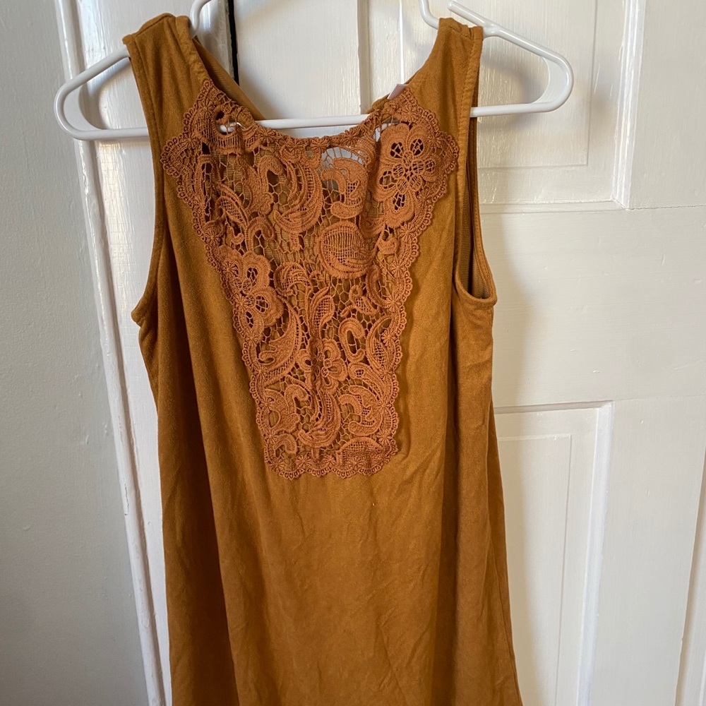 dark yellow suede dress